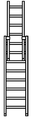 Tabell 1 (fortsättning) Nr Term Definition Figur Mått i millimeter 3.9 utskjutsstege utan hissanordning utskjutsstege där de övre delarna skjuts ut för hand Figur 4 3.