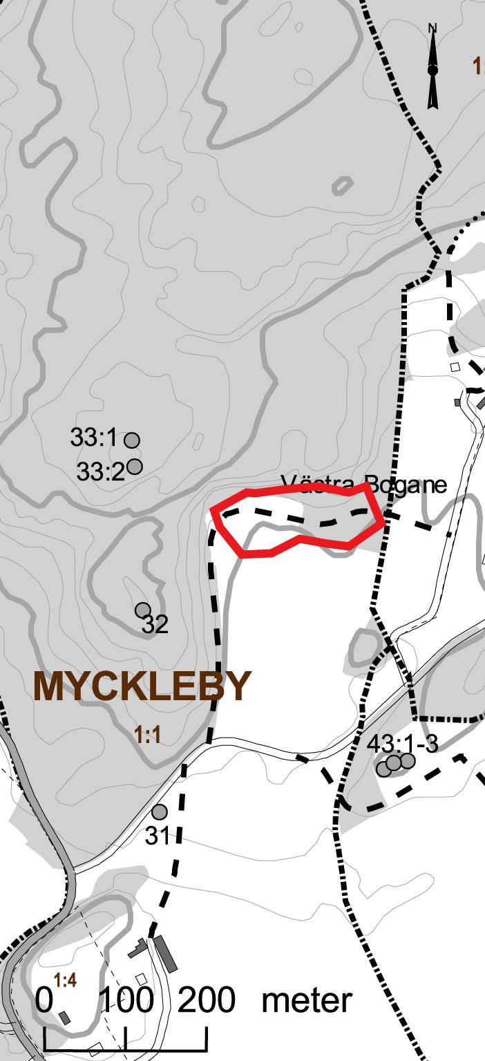 Myckleby 1:1 m fl 7 slättens sydvästra sida och uppfördes under medeltiden. Fram till 1848 var den en sockenkyrka.