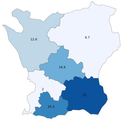 Endast Malmö backar i antal gästnätter (-1 %), vilket inte är något anmärkningsvärt eftersom kommunen hade en makalös utveckling föregående år.