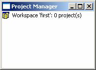 Observera hur projekthanteraren nu visar ett aktivt workspace: Högerklicka på texten som tidigare, följande popup mey visas: Alternativ: Properties -