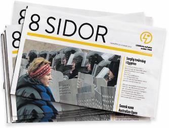 Den lättlästa nyhetstidningen 8 Sidor Ny responsiv webbplats för 8 Sidor 8 Sidor som taltidning Undersökning 8