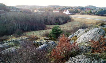 längst till höger i bild. Bilden är tagen en sen eftermiddag i december månad. Foto mot öster, Robert Hernek.