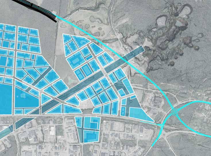 6.2 Alternativ 5 Linjen går i ett östligt läge och har en liknande sträckning med alternativ C och D men är något rakare.