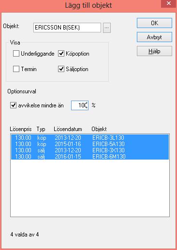 I rutan vid Objekt skriver du in namnet på det huvudobjekt du vill lägga till i tabellen.