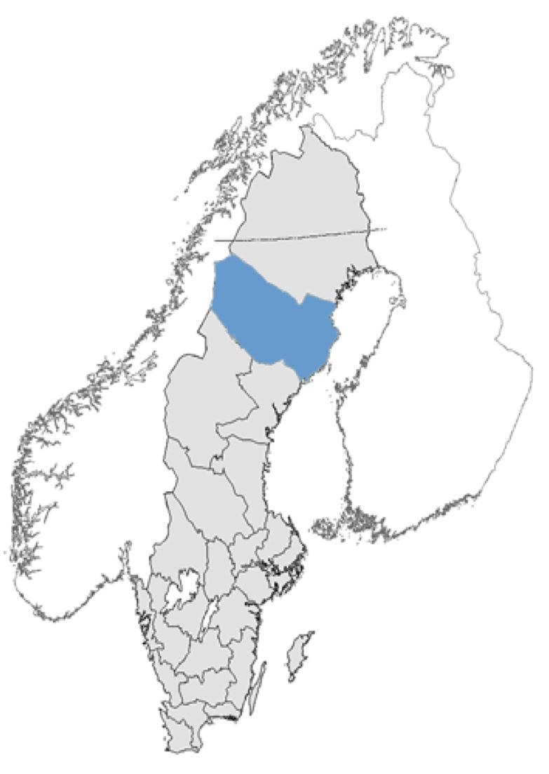 Västerbotten 1/8 av Sveriges yta 55 432 km