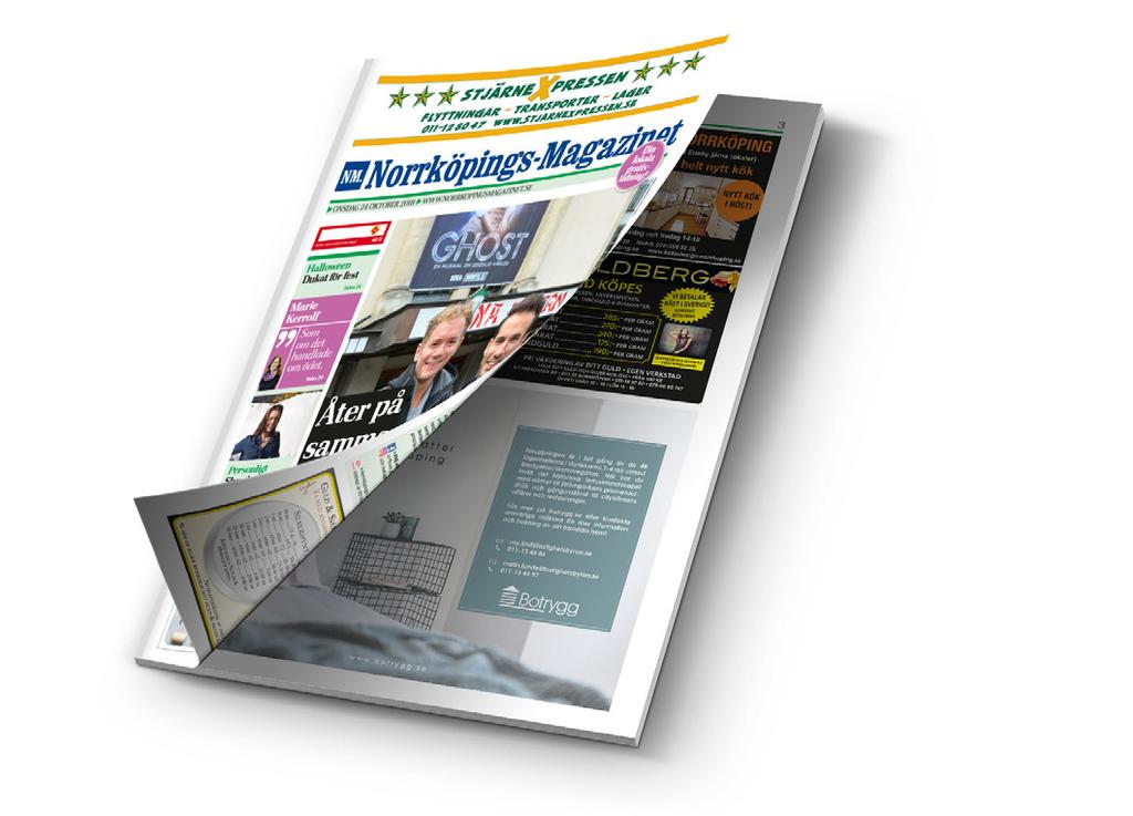 OM NORRKÖPINGS-MAGAZINET Tidningen delas ut gratis till samtliga hushåll i Norrköpings kommun och är en superlokal tidning som lyfter fram det positiva som händer i Norrköpings Kommun.
