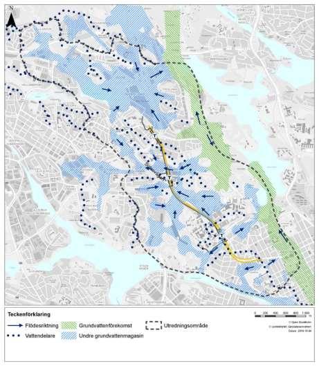 3.2 Utredningsområde grundvatten För tillståndsprövning av bortledning av grundvatten utarbetas ett så kallat utredningsområde.