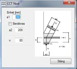 caeec213 Strut and Tie Sidan 13(34) 2.3.5 Redigera noder geometri Ändra nodgeometri genom att hålla musmarkören över upplagsnoder och högerklicka, se Figur 11.