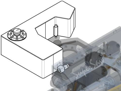 UPPBYGGNAD Uppbyggnad Smörjoljetank SuperSaw 6000S gripsåg kan utrustas med två olika