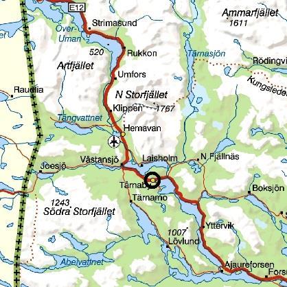 Områdesbeskrivning Planområdet ligger i Tärnaby på Laxfjällets sydvästra sluttning. Söder om planområdet ligger befintlig fritidshusbebyggelse och strax öster om området ligger en skidnedfart.