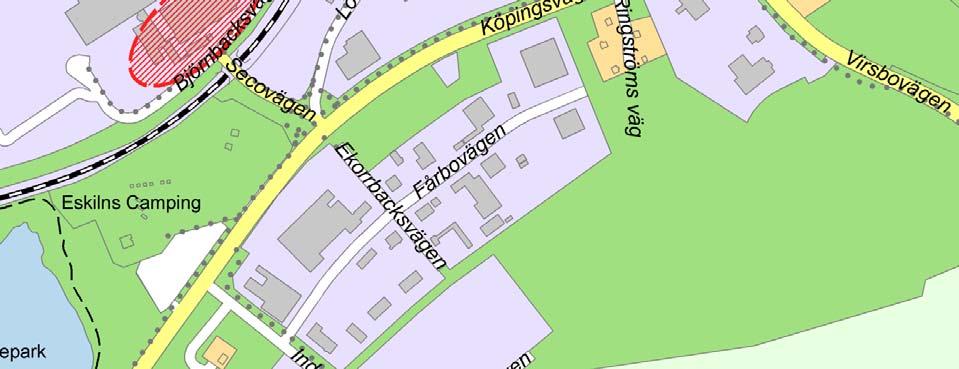stadsplan för kv Hyttbäcken m m i Fagersta kommun.