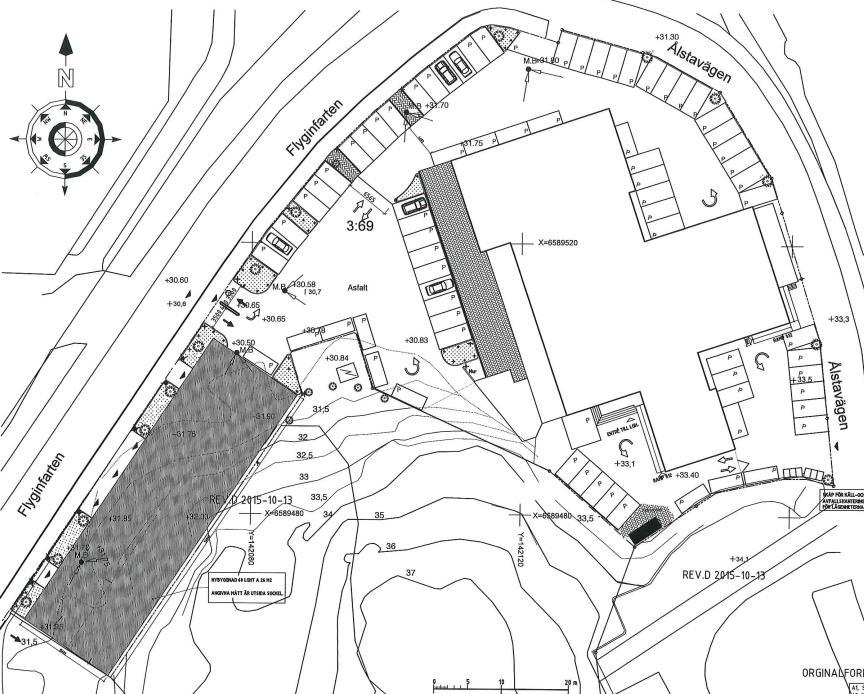 Särby 3_69\3_Dokument\36_PM_Rapport\PM_Säby Figur 2. Programhandling av Wass arkitektur som visar den föreslagna nybyggnaden med ett flerfamiljshus. 2.1 Geologiska förutsättningar Figur 3 visar SGUs jordartskarta över området.