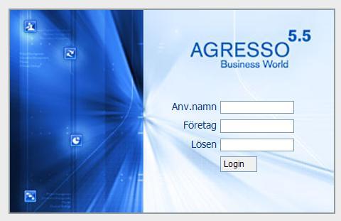 Logga in i Agressoportalen Du loggar in i Agressoportalen genom att ange: Anv.
