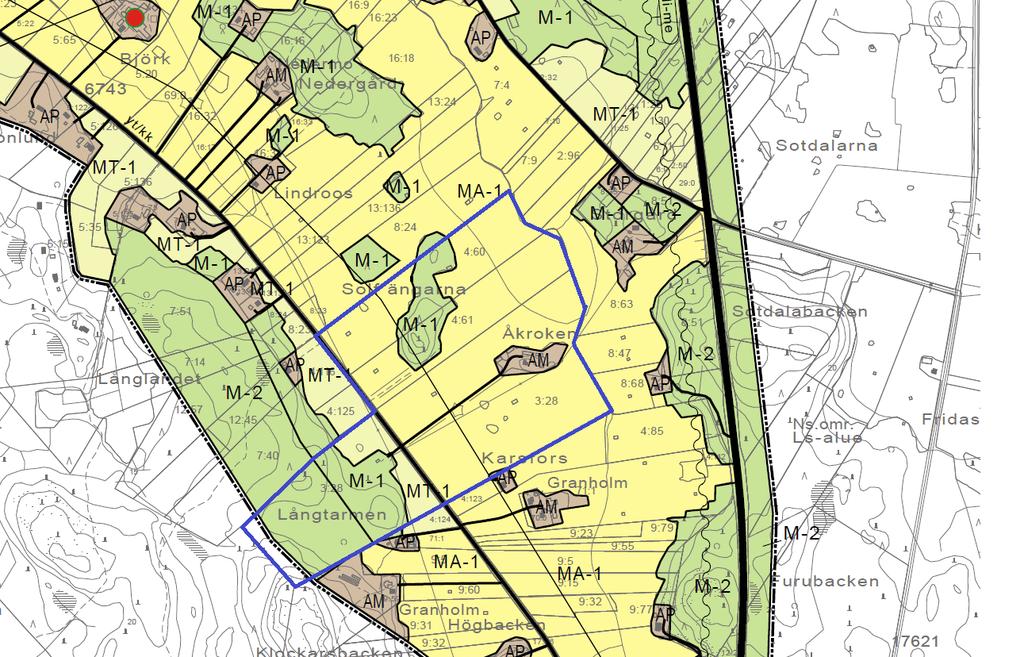S i d a 26 Bild 29. Utdrag av Tölby-Vikby delgeneralplan.