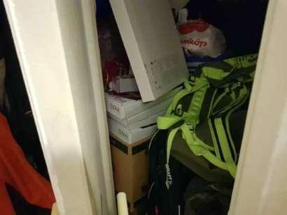 Suterrängplan / Trappförråd Förrådet var belamrat vid besiktningstillfället. Utrymmet kunde inte besiktigas då det är belamrat med lösöre.