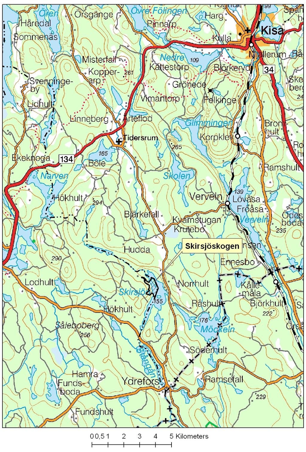2. Syfte, föreskrifter och skäl för beslut (se reservatsbeslut) Figur 1. Översiktskarta. Bakgrundskartor Lantmäteriet, dnr 106-2004/188 3.