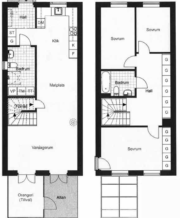 Spotlight paket 3 - Hall och badrum övre plan (6 st) Byte av golv Tarkett, Viva Ek White plankgolv Orangeri 2,7 x 3 m, ca