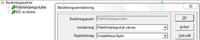 Du hittar dessa i Bessy som anläggningstypen Rälsförhöjningsskylt och RV-skylt.