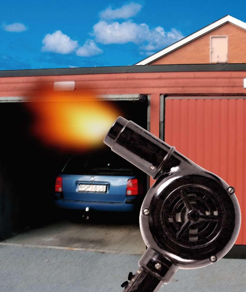 Värm inte garagen värm bilarna 3 Det är mer vanligt än man tror att garage värms med en värmefläkt som i sin tur är kopplad till en styrning som inte fungerar.