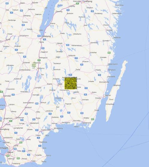 Figur 1Testområde öster om Växsjö, Småland Figur 2 Testområde norr om Sveg i Härjedalen Data I följande metodtester har jordartskartans begränsningar av torvmarker och nationell höjdmodell (grid 2+)