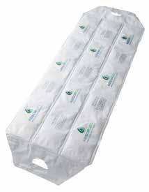 Kan användas vid alla typer av gods där det finns minst 10 cm utrymme mellan godset och Absorbag, och där godset inte lastats högre än 1,5 meter från golvet.