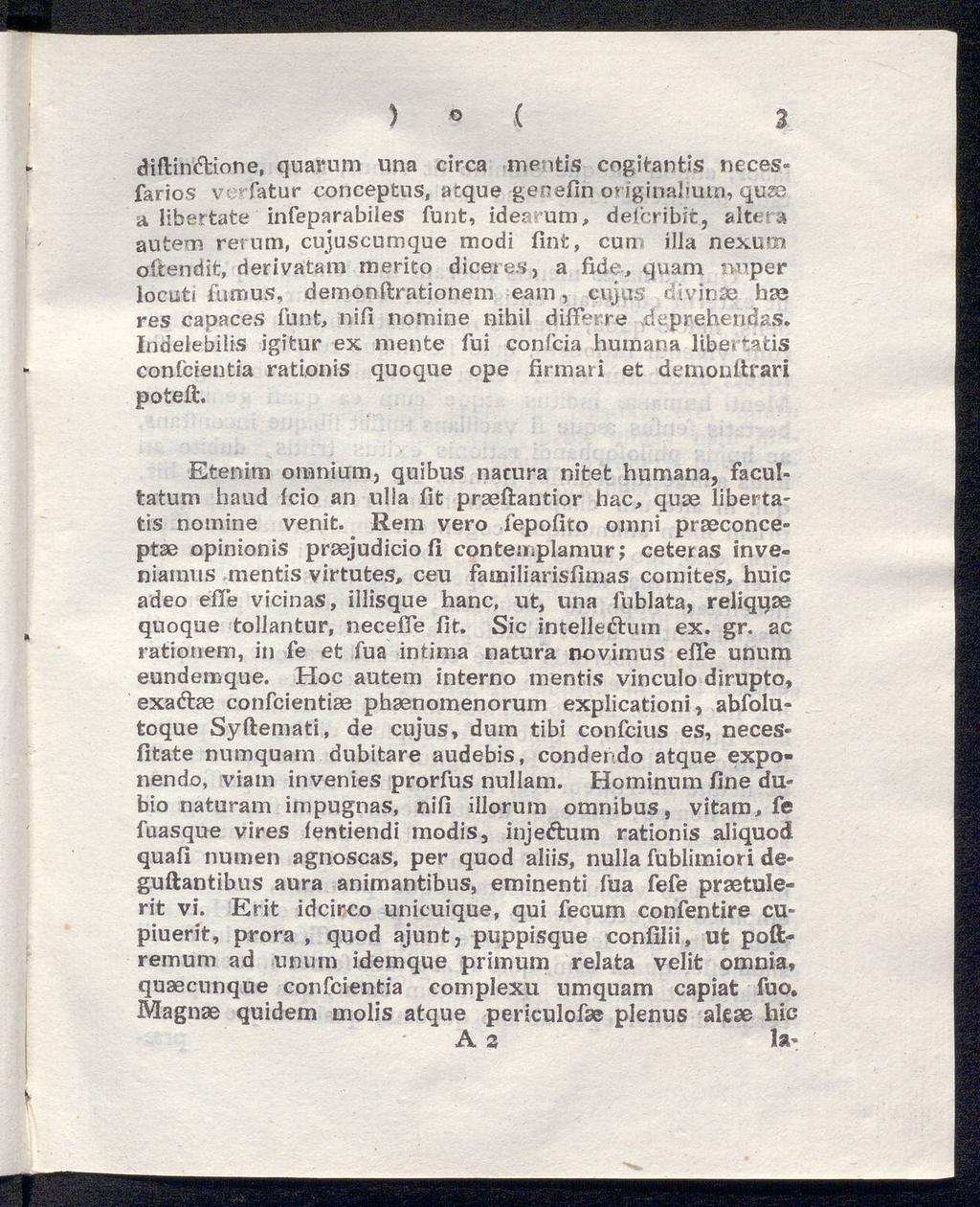 ) o ( 3 diflindione, quarum una circa.meitis c og i taη tis neces» farios v fatur conceptus, acque genefin onginalium, quss a libertate infeparabiles funt, ider um, defcribit, alt<.