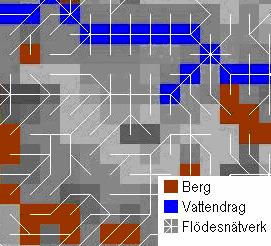 Vad gäller grundvattenflödet syns det tydligt att flödet är som högst i pixlar med grövre jordarter (se Figur 10).