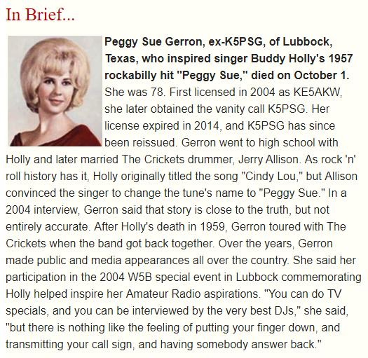 Musikhistoriens Peggy Sue Året var 1957, jag hade slutat skolan i Norrköping och fick arbete på direkten (det var då det ).