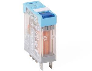 INTERFACERELÄER Interfacereläer som används inom automation, värmereglering, signalering och som in-/ utgångsrelä. 1- och 2-poliga. Spolspänningar upp till 240 V AC eller 110 V DC.