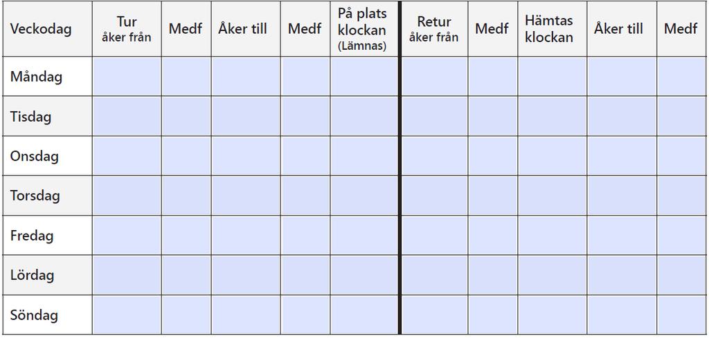 (Liggande transport, dubbelbemanning och trappklättrare är tilläggstjänster som debiteras extra enligt gällande prislista) Samtliga rutor behöver vara ikryssade med ett Ja eller Nej.