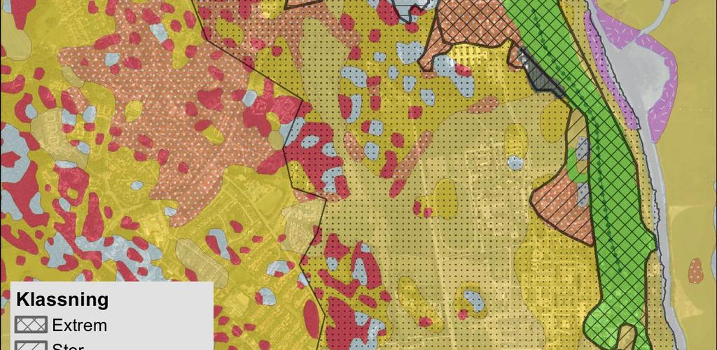 Själva Uppsalaåsen och sandområdet i direkt anslutning till åsen, där grundvattenytan är + 1 (alternativt att grundvattenytas lutning är mycket stor), har