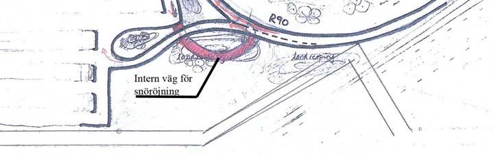 Bernstorp II) 6(7) För att underlätta möjligheterna att på ett effektivt och trafiksäkert sätt kunna snöröja tillfarten till parkeringen behövs en separat intern gata byggas.