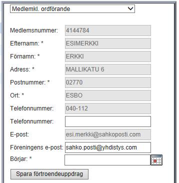 19.9.2016 10(13) Lägg till den nya personens uppgifter. Fälten som är markerade med en asterisk är obligatoriska.