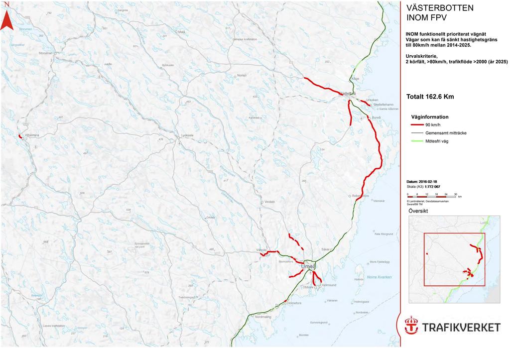 Döda vid mötesolyckor motorfordon-motorfordon i Västerbottens län perioden 2010-2015.