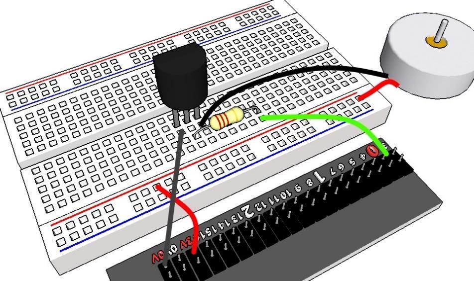 Transistorn leder alltså ström mellan collector och emitter, men bara om det kommer en liten ström i basen. Motor En elmotor omvandlar elektrisk energi till mekanisk energi.