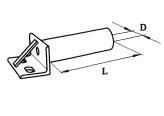 Sida 9 GITTER - TILLBEHÖR ARMATURFÄSTE Armaturfäste i varmförzinkat stål vinklat 5 över horisontalplanet. Fästet är 200 mm långt (L) och infästningen 60 mm (D).