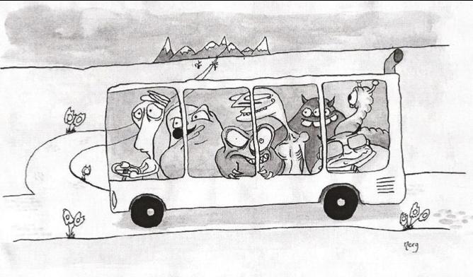 Kompromissa med tankarna Livet är som en buss med läskiga passagerare
