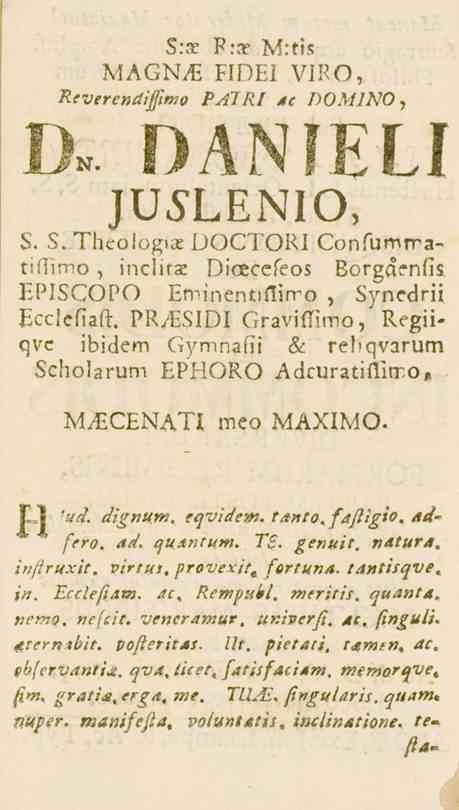 3.-!r P.>a? Ivs:t,s MAGNvE EIDEJ Vi^c), ReverendiJJimo />_^?/?/ ac DOMINO, I).. DANJELJ JUSLENIO, S. 8.