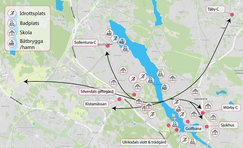 En ny koppling skulle även fylla en viktig funktion som sammanhängande rekreationsstråk för boende och besökare i Danderyd och Sollentuna.
