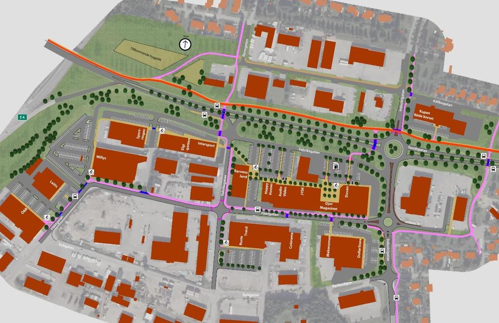 Gång- och cykeltrafik Det cykelpendlingsstråk som går mellan Öjebyn och centrala Piteå löper längs med Sundsgatan genom planområdet.