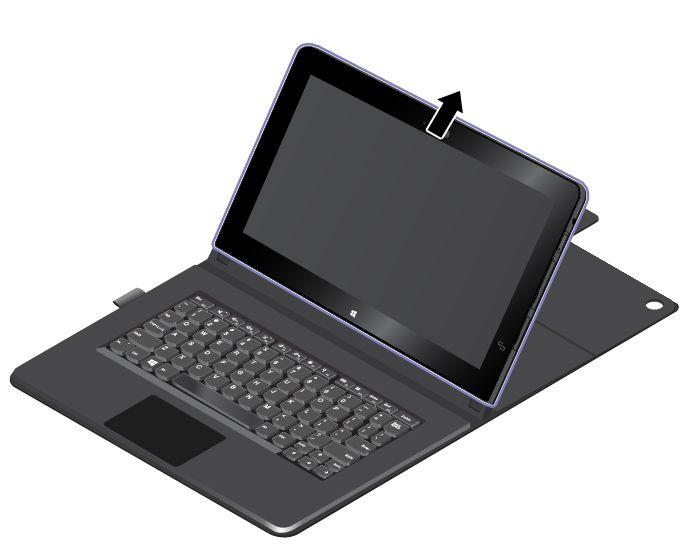 Installera eller ta bort surfplattan Om du vill använda ThinkPad Helix Folio Keyboard installerar du din pekplatta i tangentbordet först. Se till att pekplattan sitter på plats.