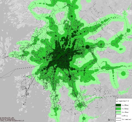 Resa från Navet Dessa kartbilder kan vid en första anblick se förvillande lika ut men om man ser närmare återfinns det skillnader framförallt för resor mot Majorna och mot nordöstra Göteborg där det