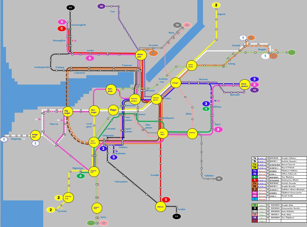 32 Bilaga 1 Schematiska kartor över linjenät för spårväg, Citybuss och Metrobuss