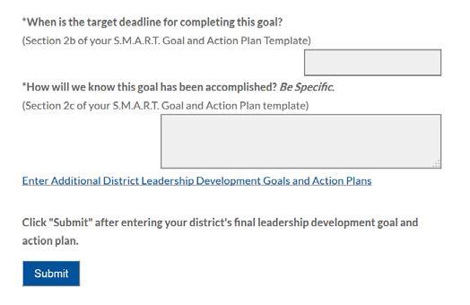 (ledarutveckling/hjälpinsatsernas påverkan/stöd till LCIF) och repetera stegen ovan. Formuläret tillåter att du anger upp till 10 mål och handlingsplaner.