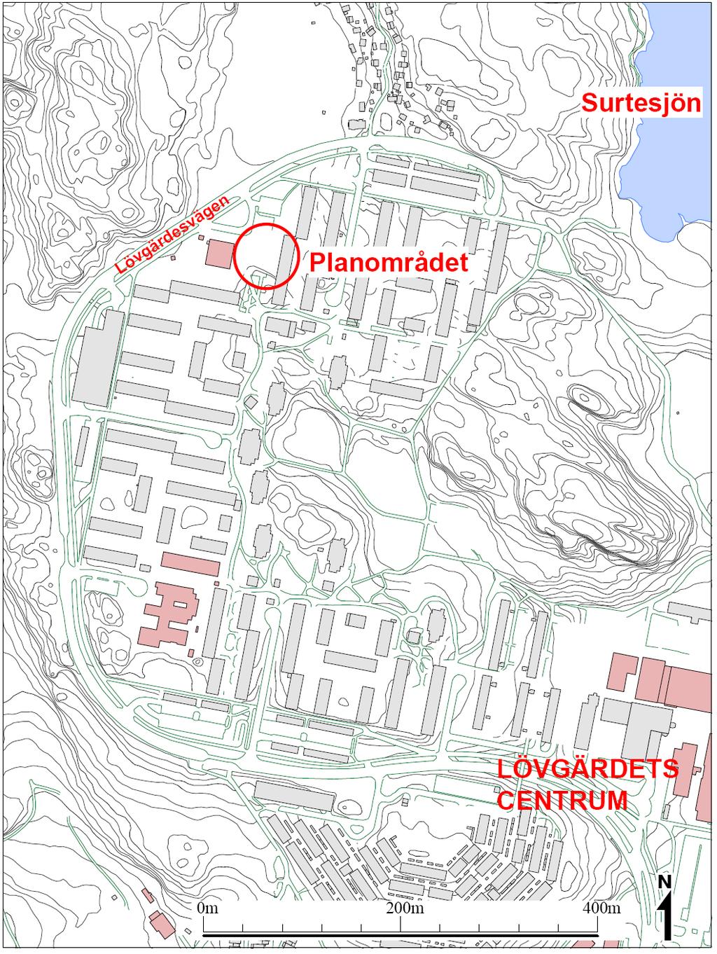 Förutsättningar Läge Planområdet ligger i norra Lövgärdet, intill busshållplatsen vid Persiljegatan.