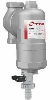 TTM MAG 110 MA Magnetit-, luft- och partikelavskiljare TTM MAG 110 MA har samma egenskaper som 110 M men är försedd med automatiskt