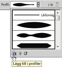 Spara och ta bort egen linje Du kan spara en egen linje så att du kan välja den i listrutan Profil i linjepanelen.