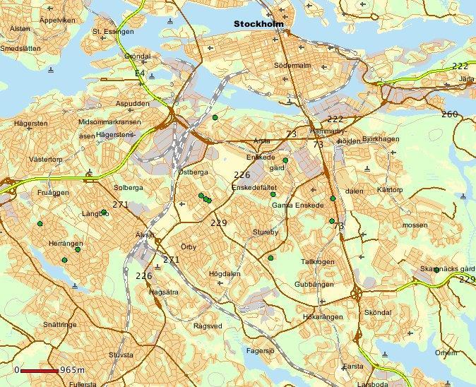 I Lpo Globen ingår stadsdelsområdena Skarpnäck, Enskede-Årsta (Vantör inkl Örby