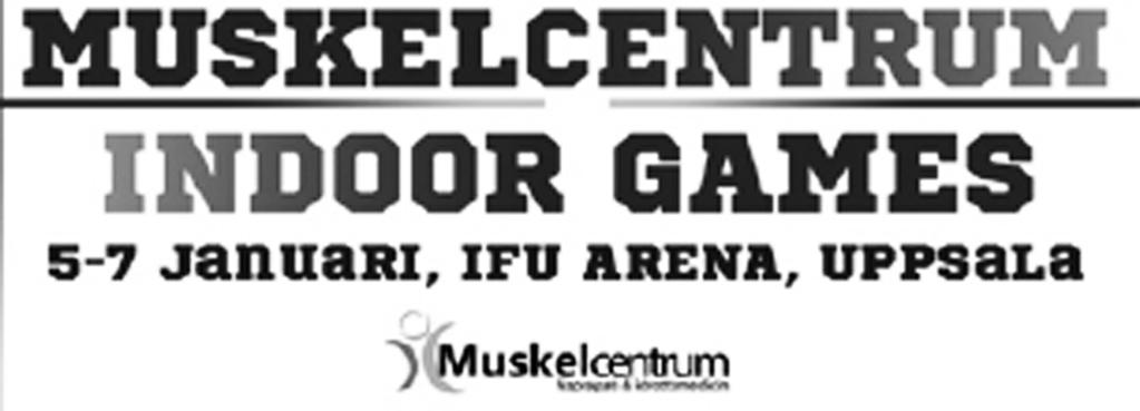 Muscelcentrum Indoor Games Plats & datum: IFU Arena, - Arrangör: Upsala IF Friidrott Tävlingsledare: Richard Andersson / Anders Gustafsson M 200 m Försök 1 Tot 1 Benjamin Mullen 87 Turebergs FK 22.
