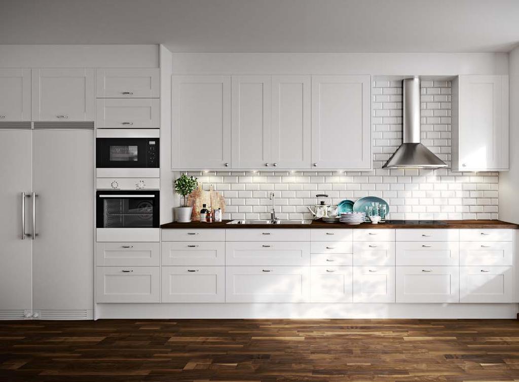 Fem stilar Tradition Kakelsättningen tillsammans med ramluckorna skapar en stil som är hemtrevlig och lantlig i en modern tappning.